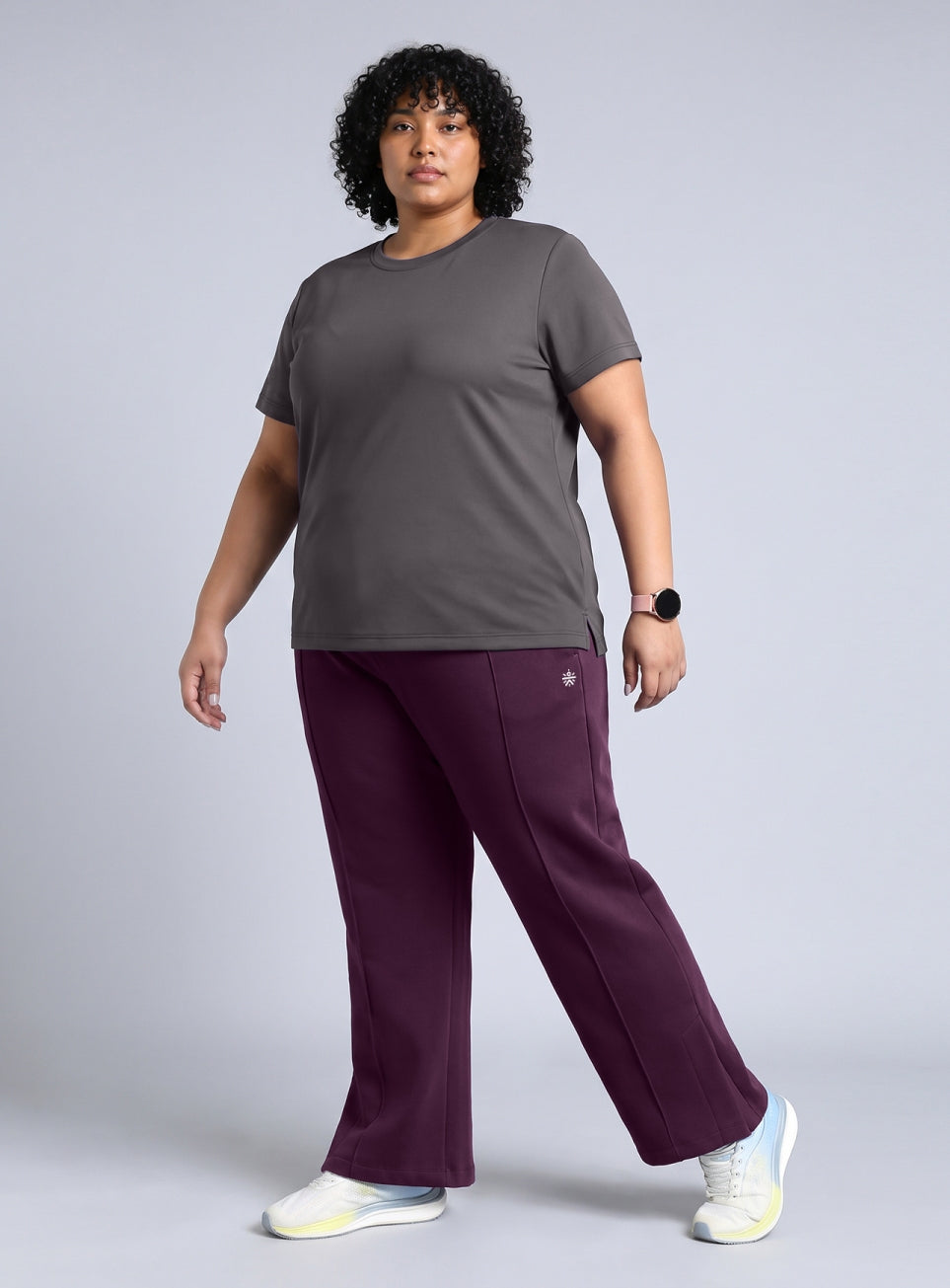 Women's Pink Plus Size Everyday Cotton Trackpants
