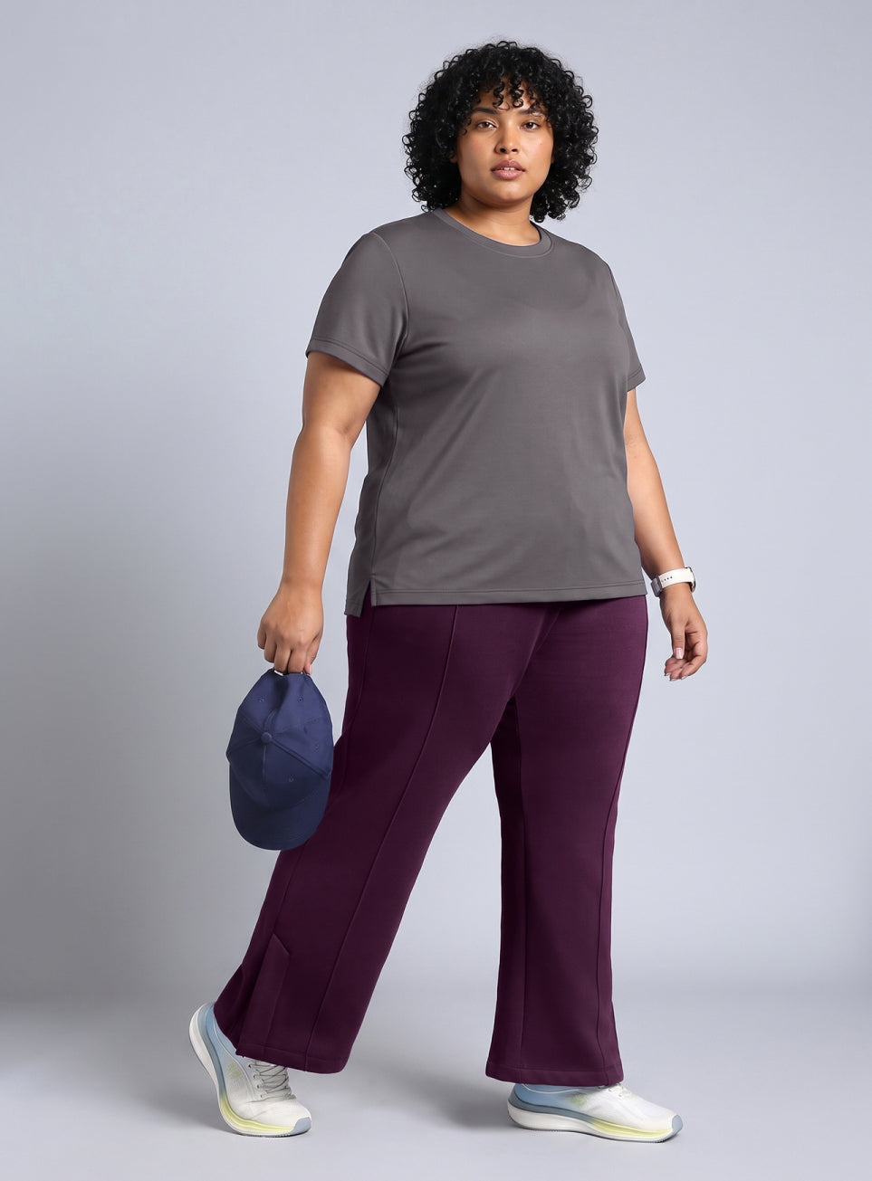 Women's Pink Plus Size Everyday Cotton Trackpants