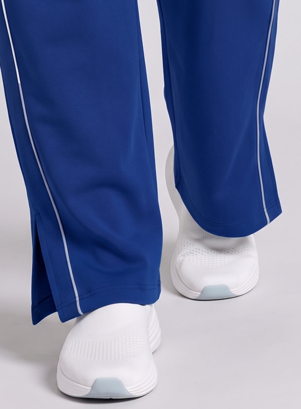 Women's Blue Plus Size Straight Trackpants