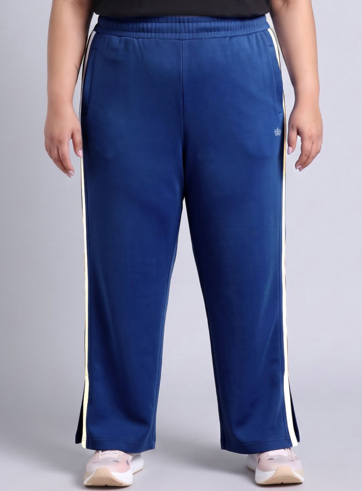 Women's Blue Plus Size Elevated Athleisure Trackpants