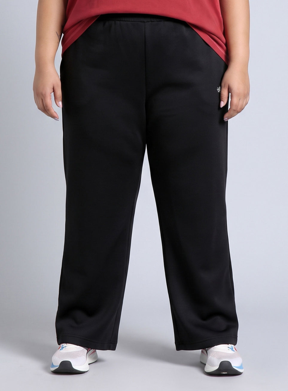 Women's Black Plus Size Athleisure Trackpants