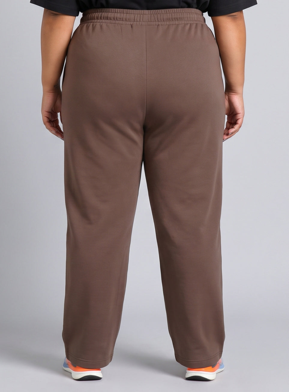 Women's Brown Plus Size Athleisure Trackpants