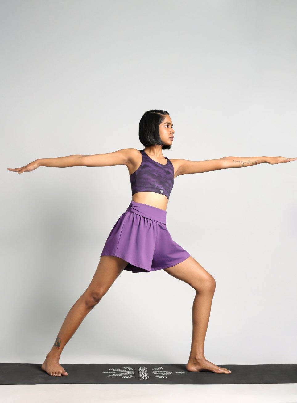 Women's Purple Flow Form Yoga Shorts