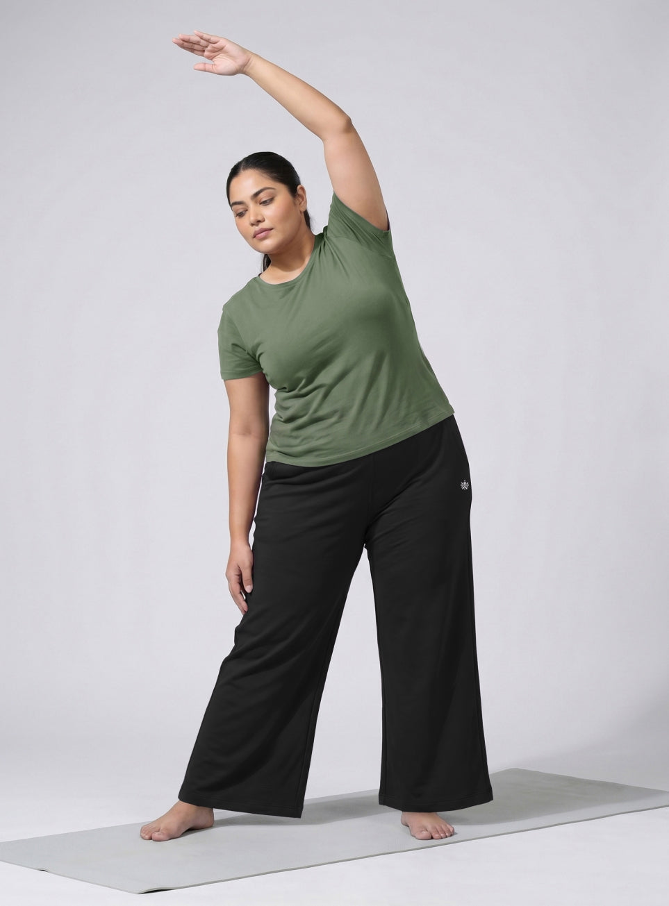 Women's Black Flow Yoga Plus Size Pants