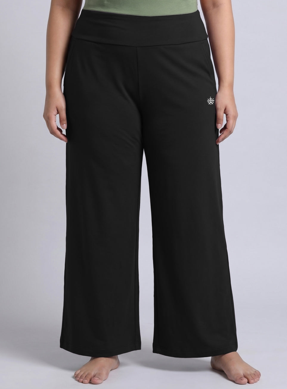 Women's Black Flow Yoga Plus Size Pants