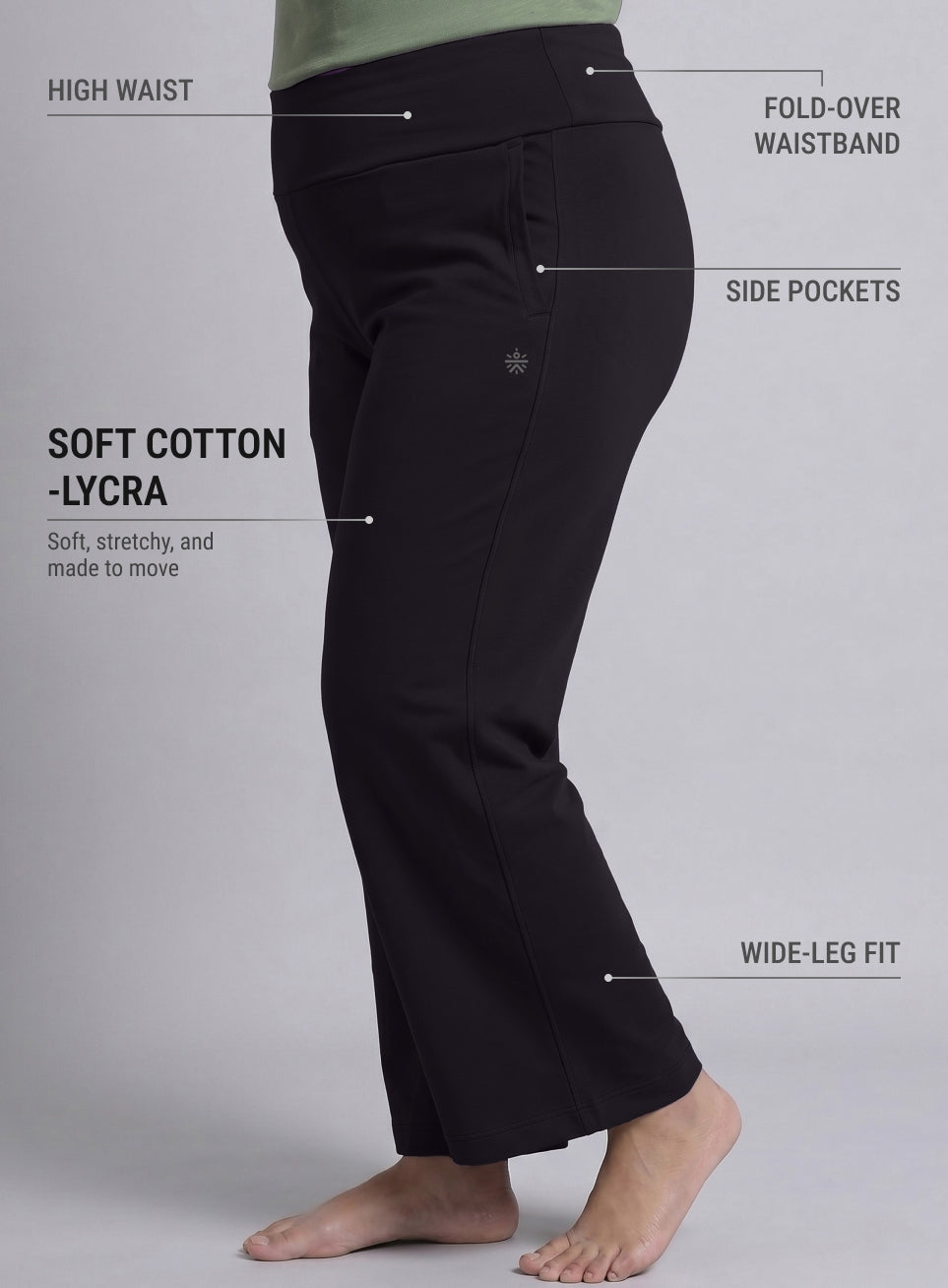 Women's Black Flow Yoga Plus Size Pants