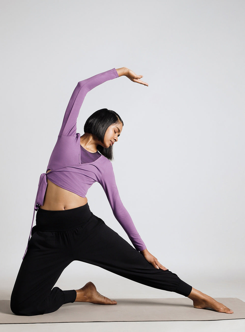 Women's Purple Back Wrap Around Flow Yoga Tank