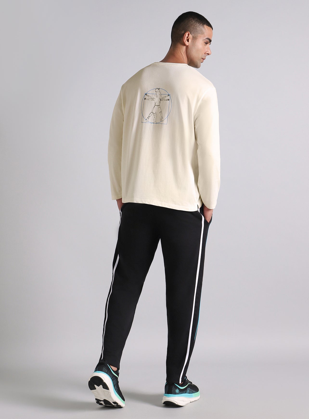 Men's Off-White V-man Relaxed Fit Full Sleeve T-shirt