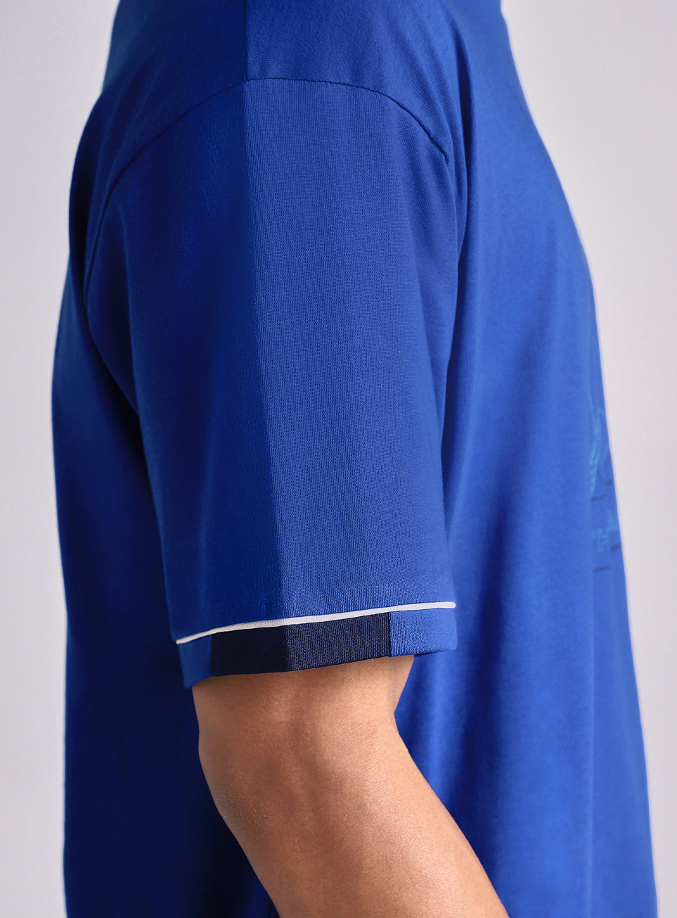 Men's Blue V-Man Relaxed Fit Graphic T-Shirt