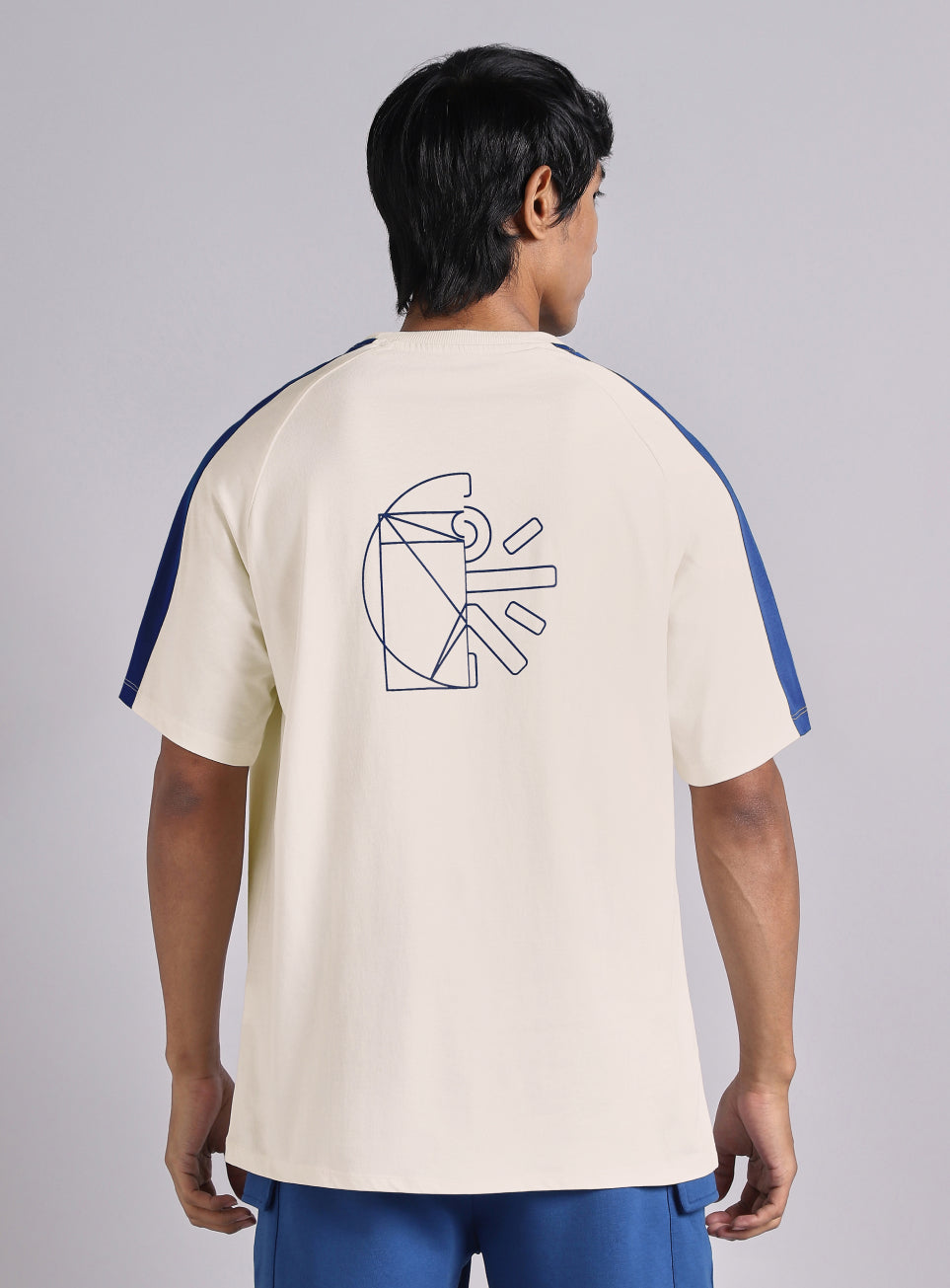 Men's Off white V-man Motion panel Oversized fit T-shirt