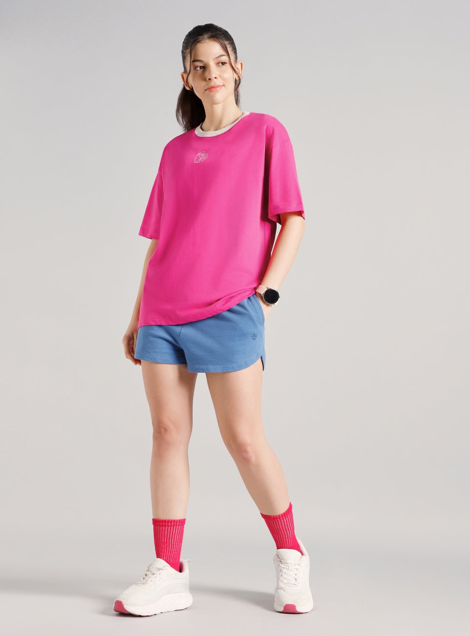 Women's Pink Cult Logomania Print Oversized Fit T-shirt