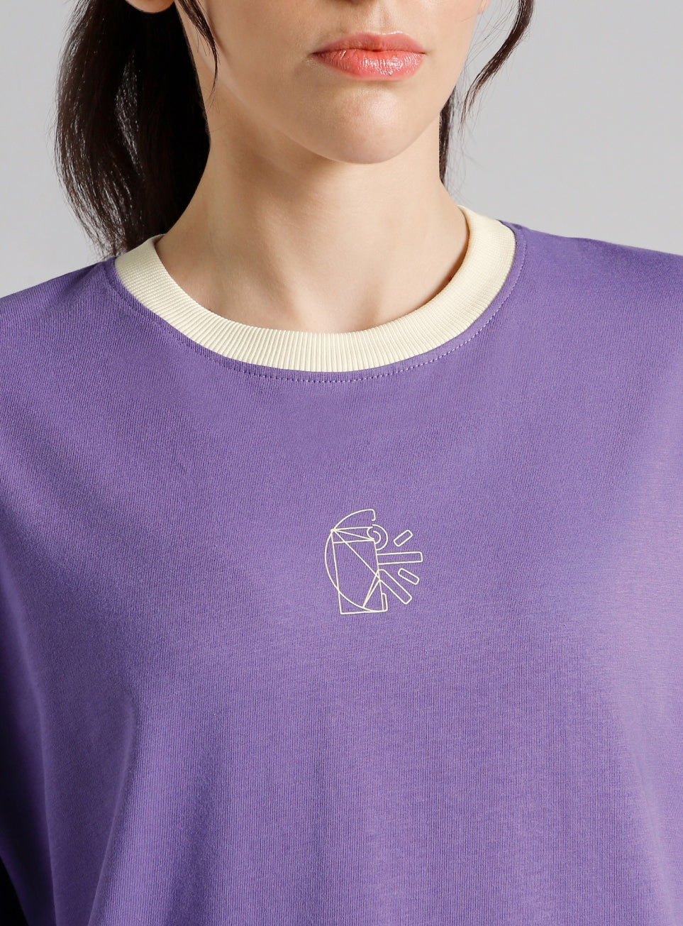 Women's Purple Cult Logomania Print Oversized Fit T-shirt
