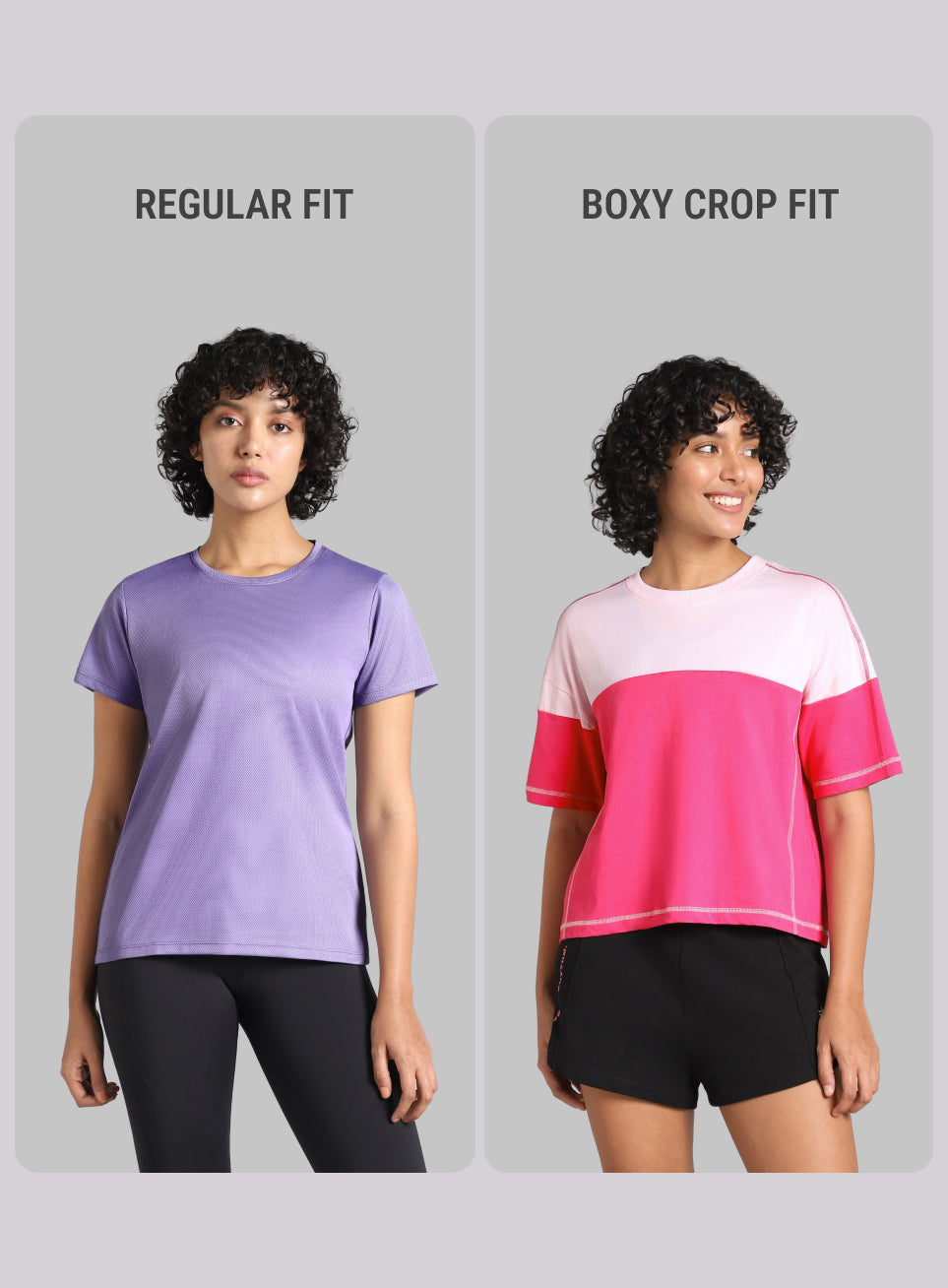 Women's Pink Colourblocked Boxy Fit T-shirt