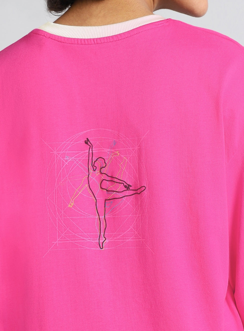 Women's Pink Transition Graphic Oversized T-shirt