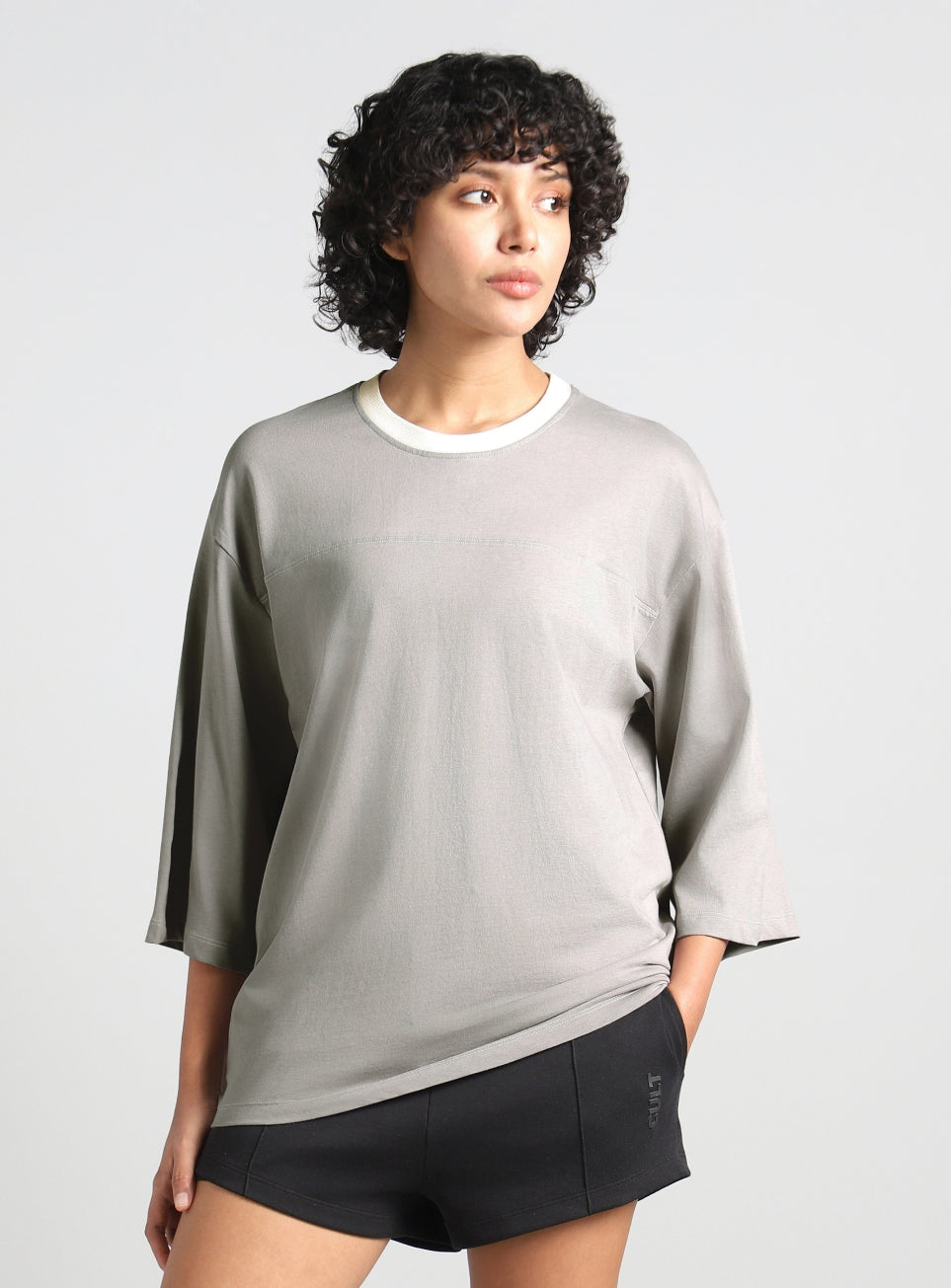 Women's Grey Transition Graphic Oversized T-shirt