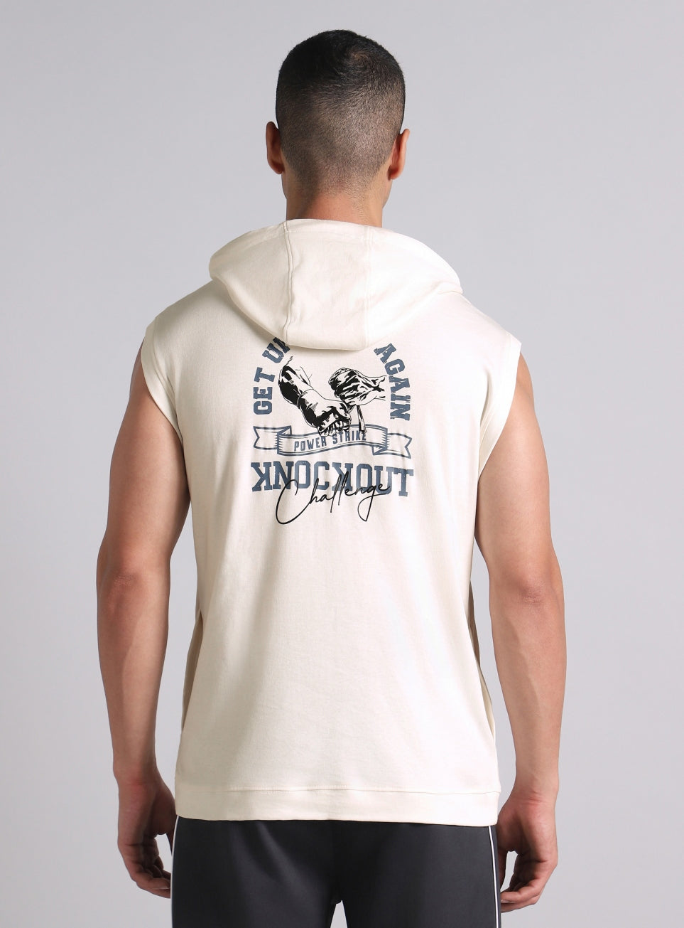 Men's White Fight Combat Hoodie Tank