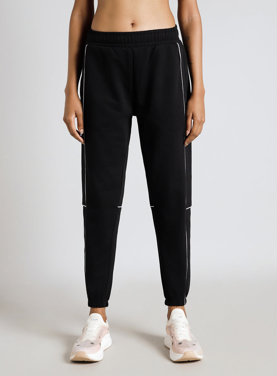 Women's Black Panel Highlight Joggers