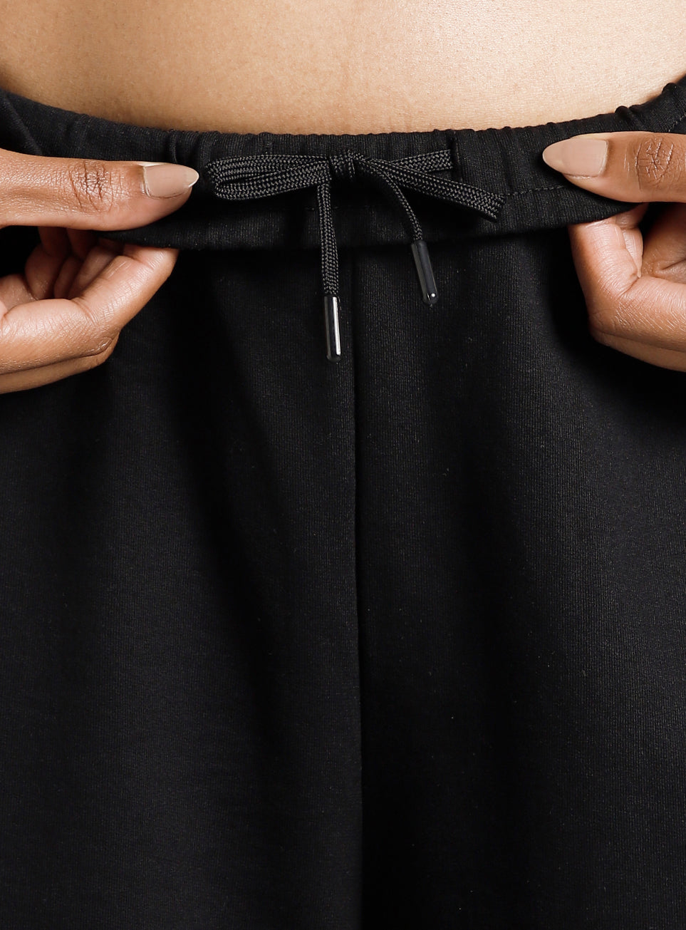 Women's Black Contrast Edge Straight Fit Trackpants
