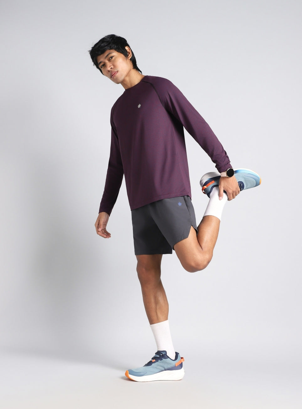 Men's Purple Active Day COMFORtech Full Sleeve T-shirt