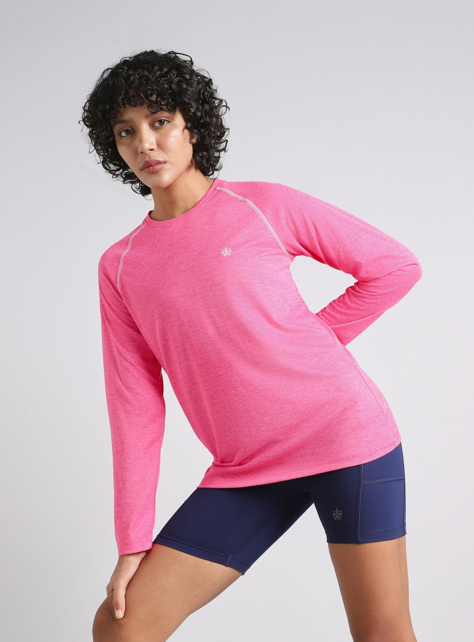 Women's Pink Active Day COMFORtech Full Sleeve T-shirt