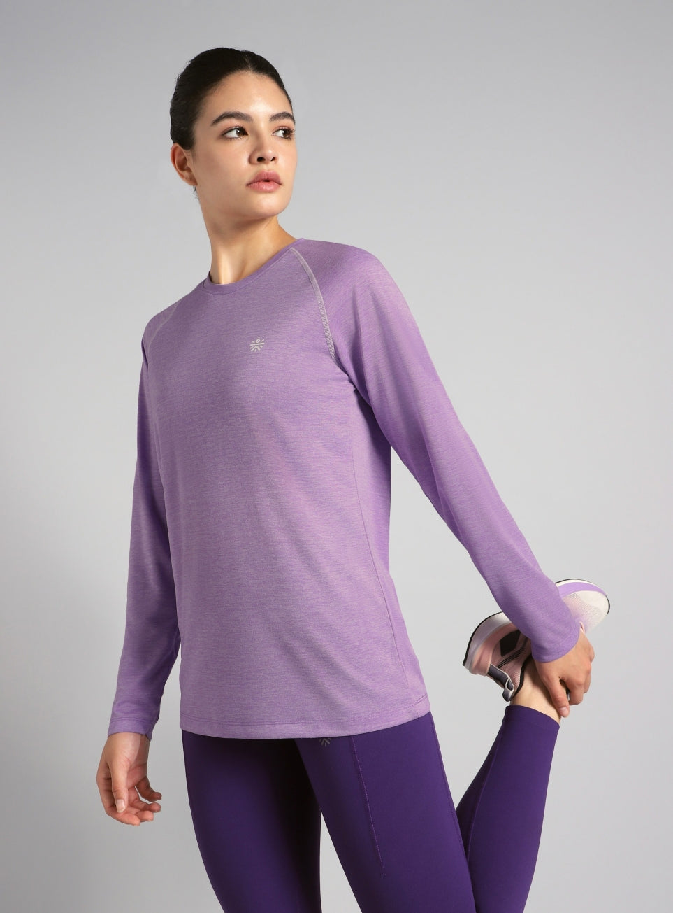 Women's Purple Active Day COMFORtech Full Sleeve T-shirt
