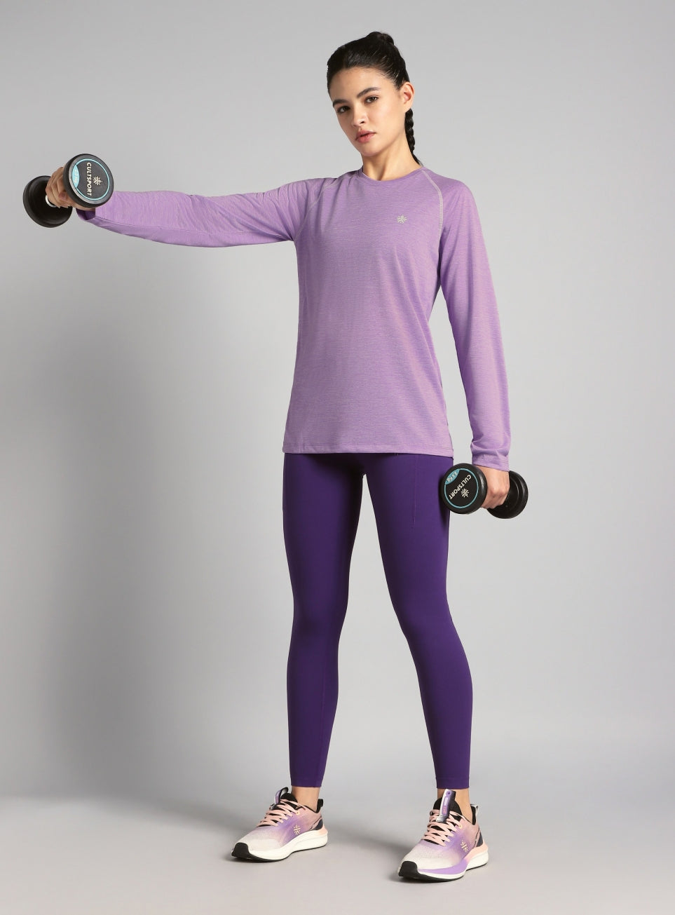 Women's Purple Active Day COMFORtech Full Sleeve T-shirt