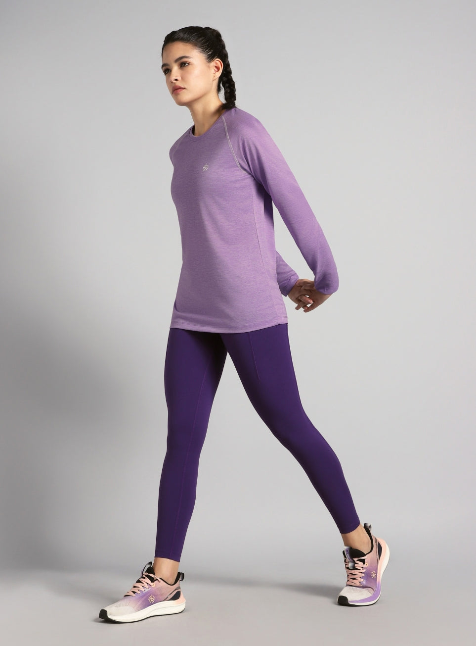 Women's Purple Active Day COMFORtech Full Sleeve T-shirt