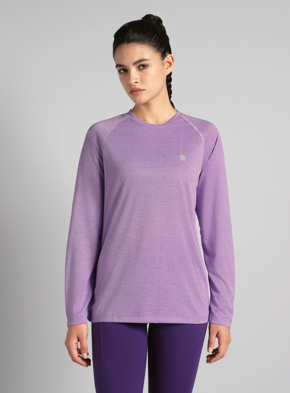 Women's Purple Active Day COMFORtech Full Sleeve T-shirt