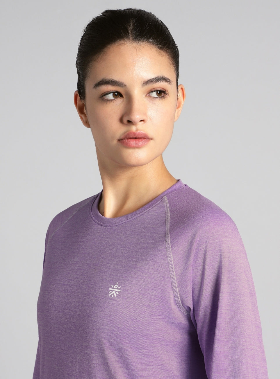 Women's Purple Active Day COMFORtech Full Sleeve T-shirt
