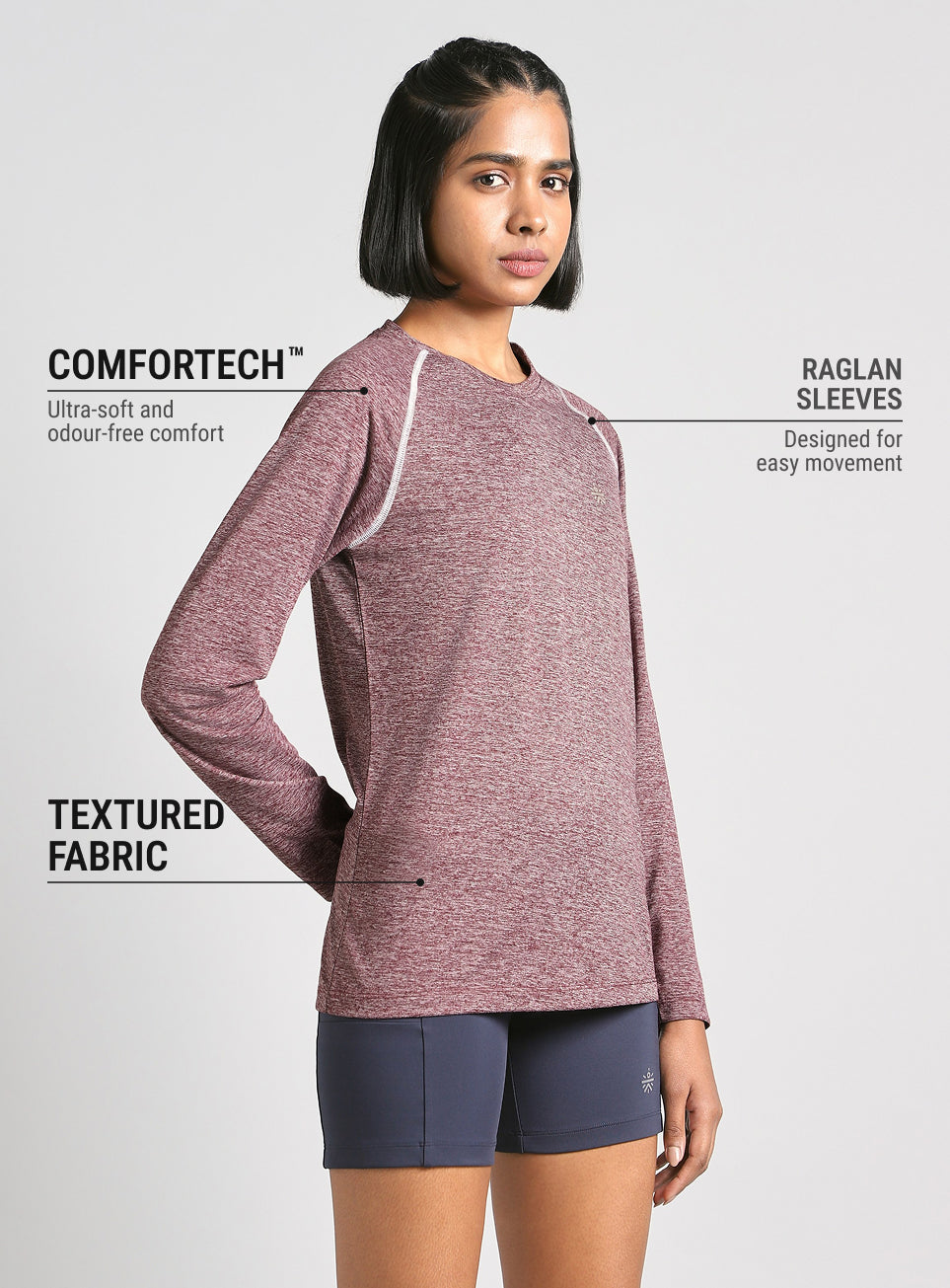 Women's Plum Active Day COMFORtech Full Sleeve T-shirt