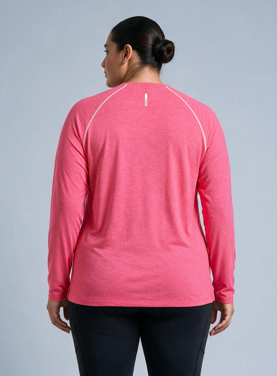 Women's Pink Training Full Sleeve Plus Size COMFORtech T-shirt