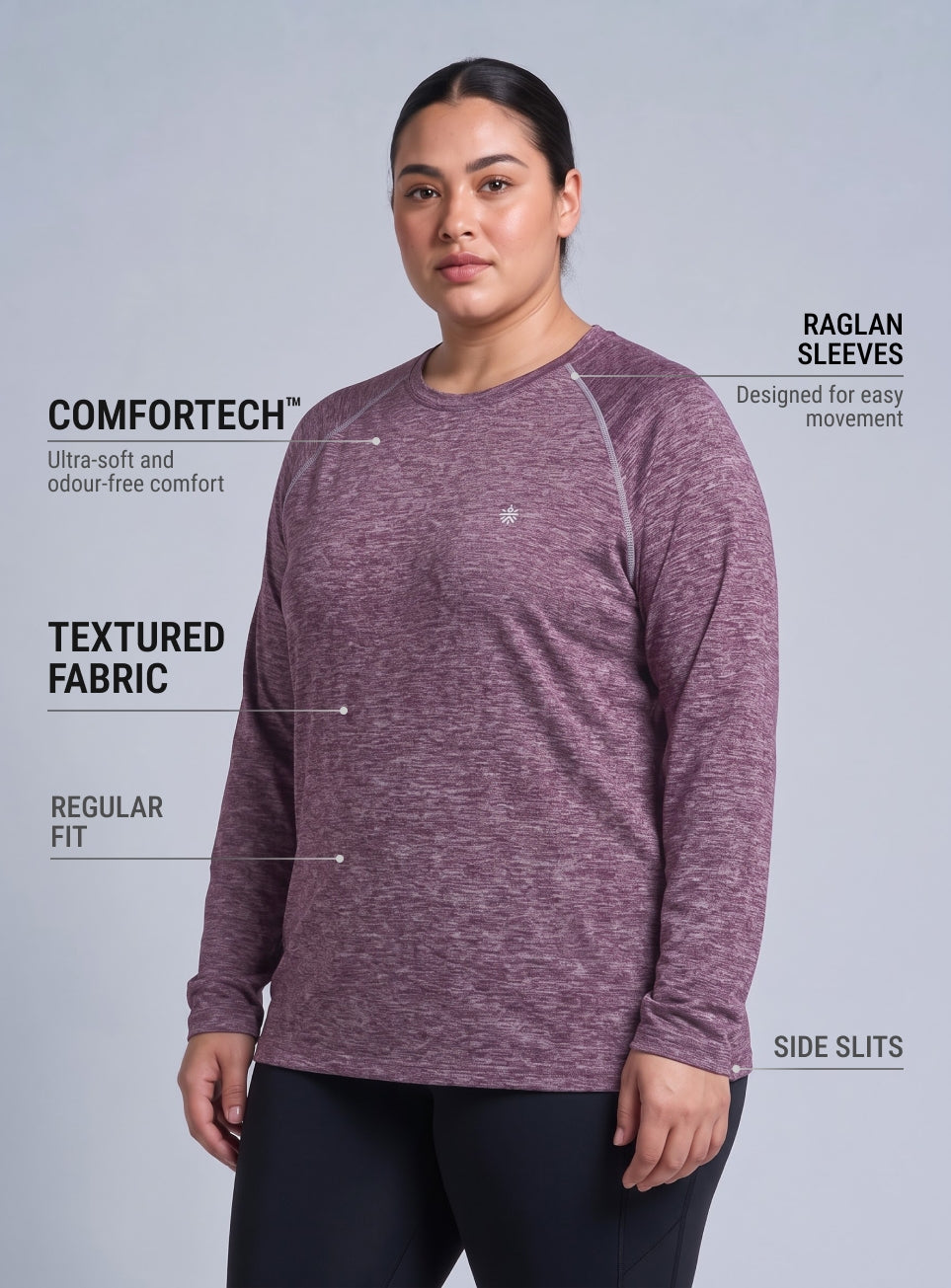 Women's Plum Training Full Sleeve Plus Size COMFORtech T-shirt