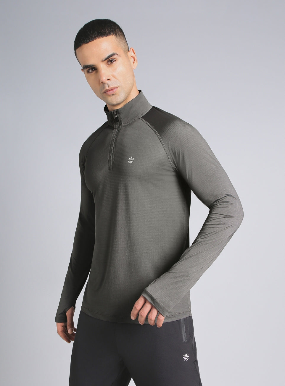 Men's Dark Grey HIIT Training Form Full Sleeve T-shirt