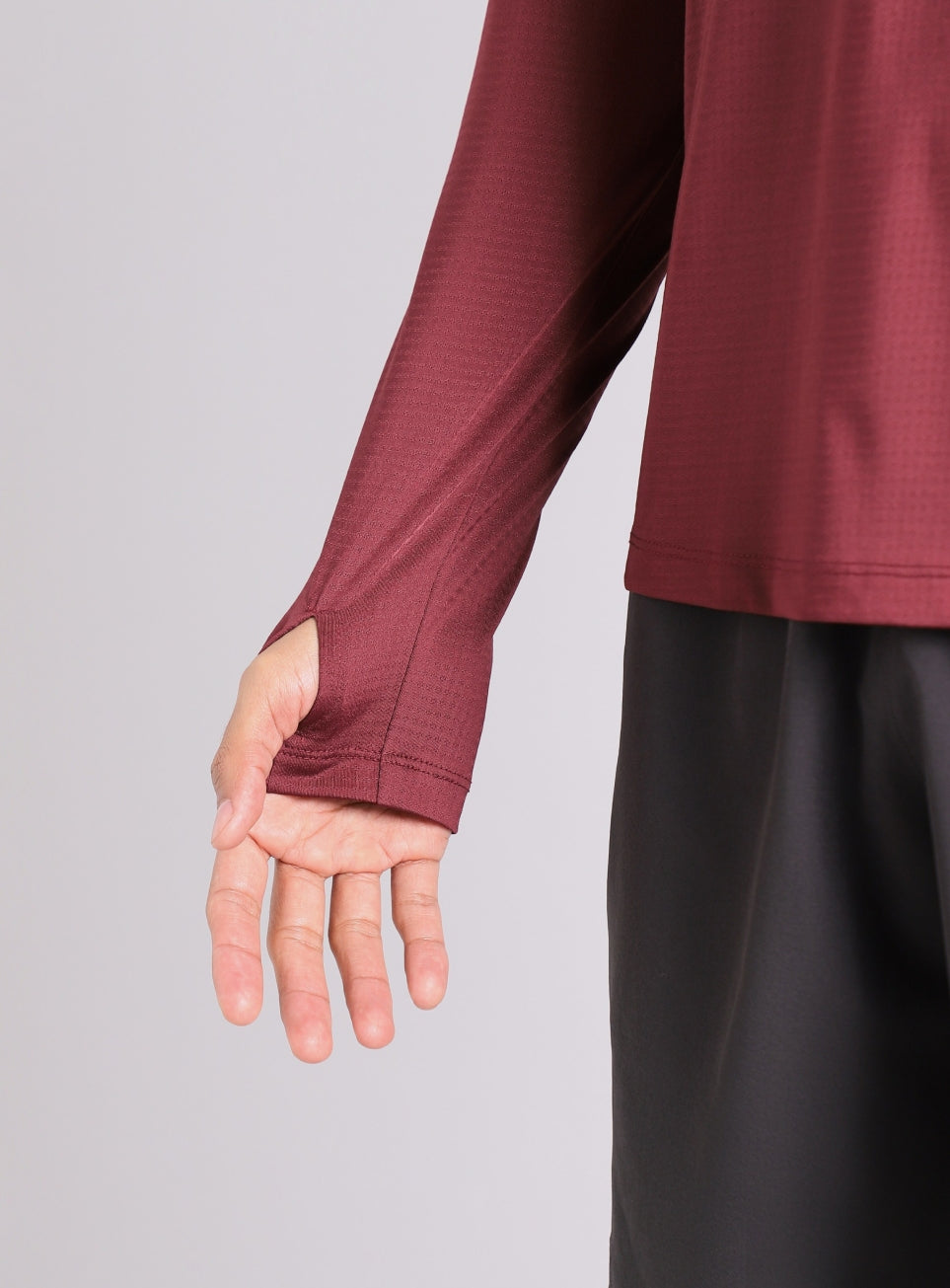 Men's Maroon HIIT Training Form Full Sleeve T-shirt