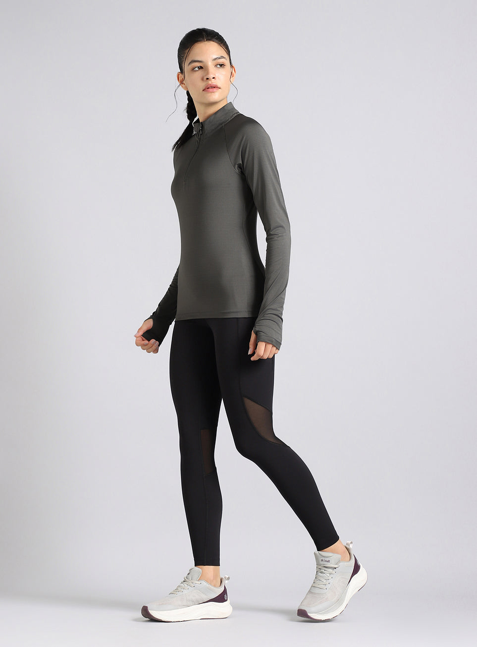Women's Dark Grey After Dark Full Sleeve Running T-shirt