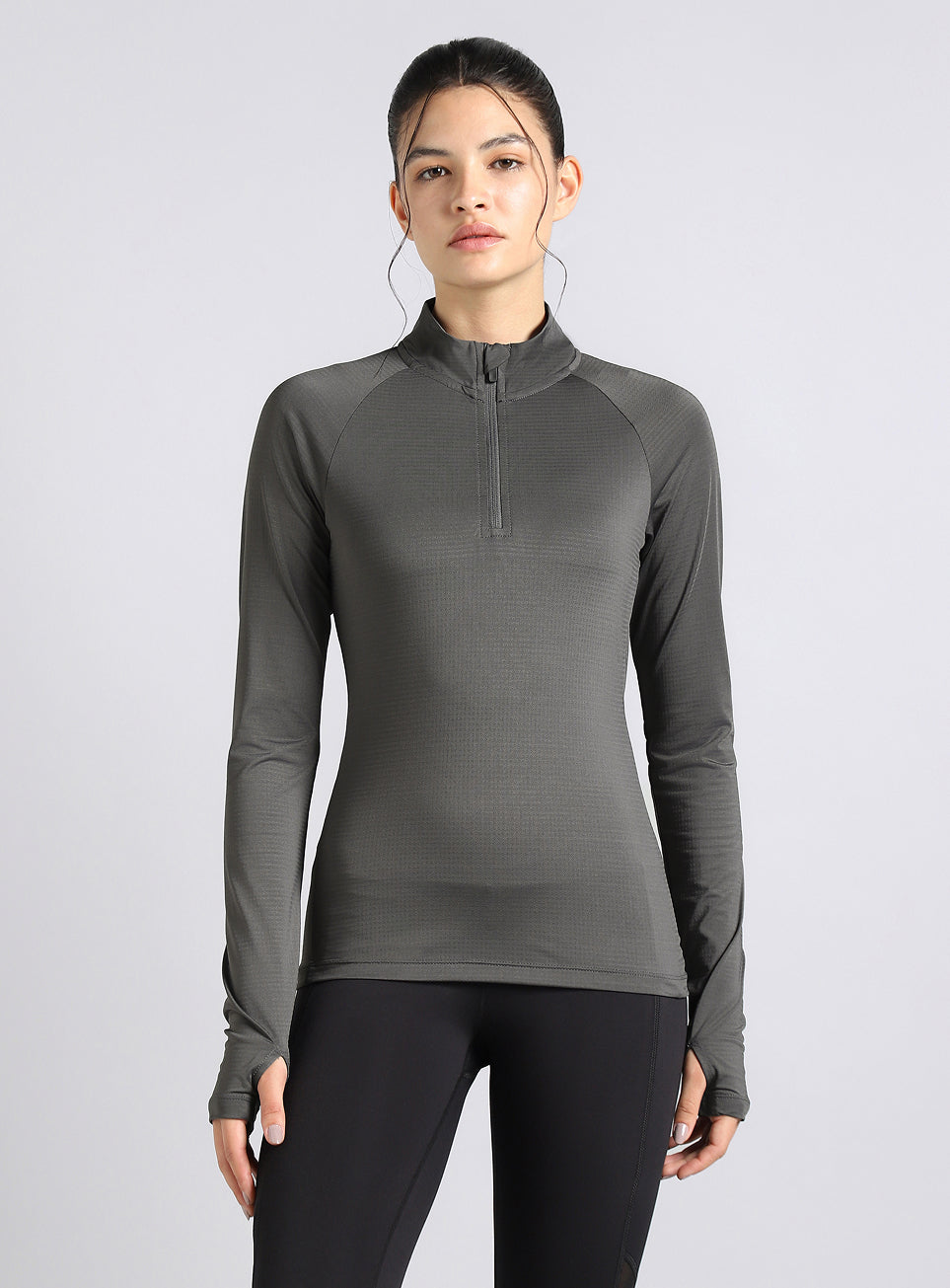 Women's Dark Grey After Dark Full Sleeve Running T-shirt