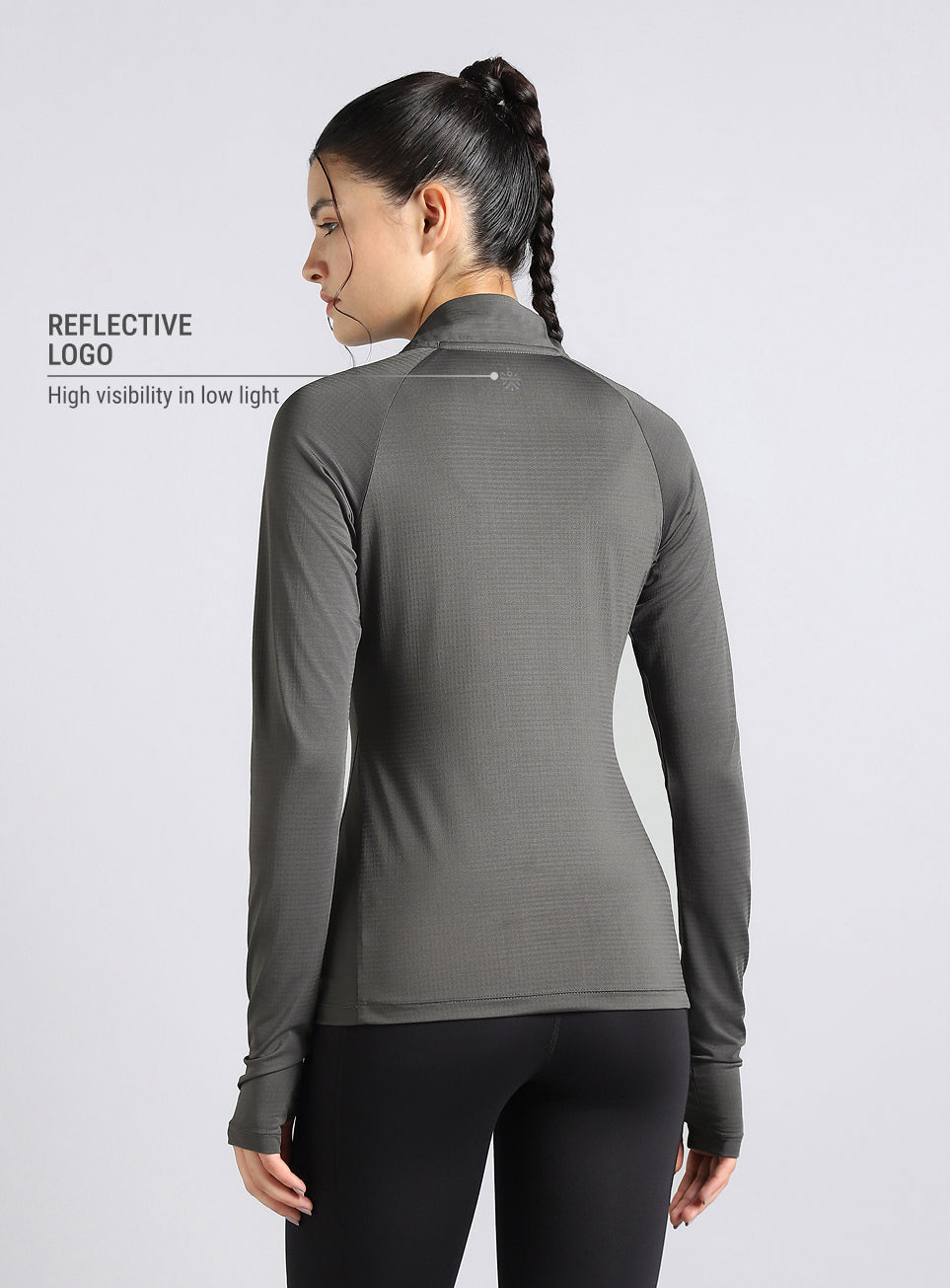 Women's Dark Grey After Dark Full Sleeve Running T-shirt