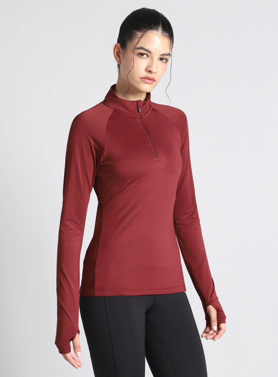 Women's Maroon After Dark Full Sleeve Running T-shirt