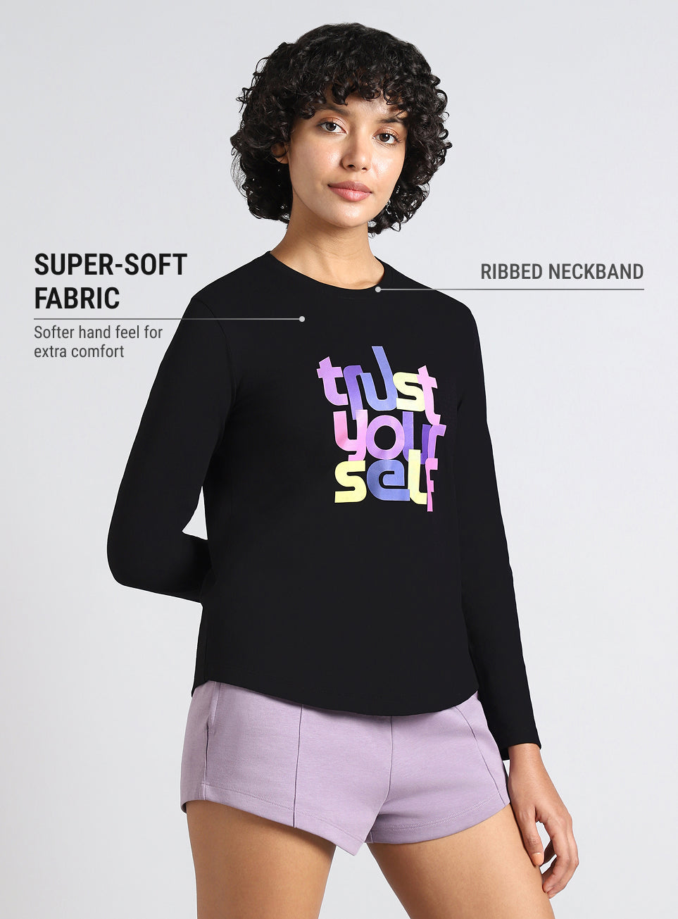 Women's Black Trust Yourself Graphic T-shirt