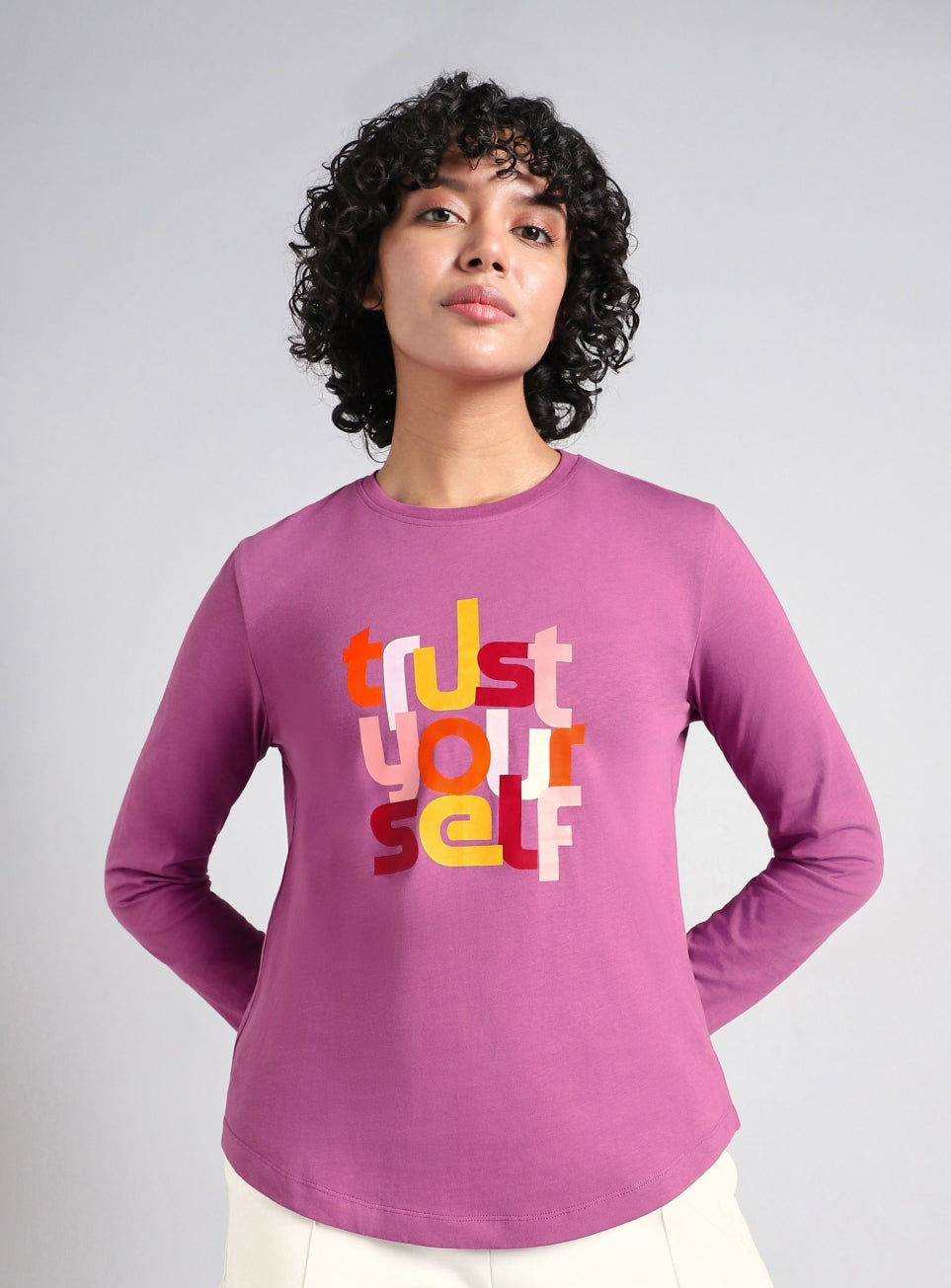 Women's Pink Trust Yourself Graphic T-shirt