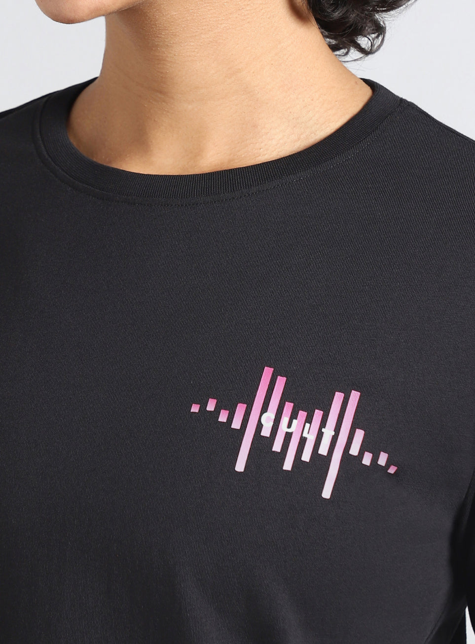 Women's Black Rhythm and Move Print Fullsleeve T-shirt