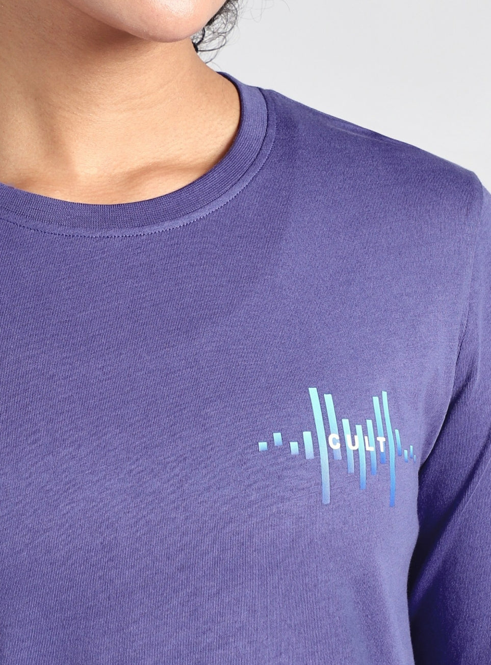 Women's Blue Rhythm and Move Print Fullsleeve T-shirt