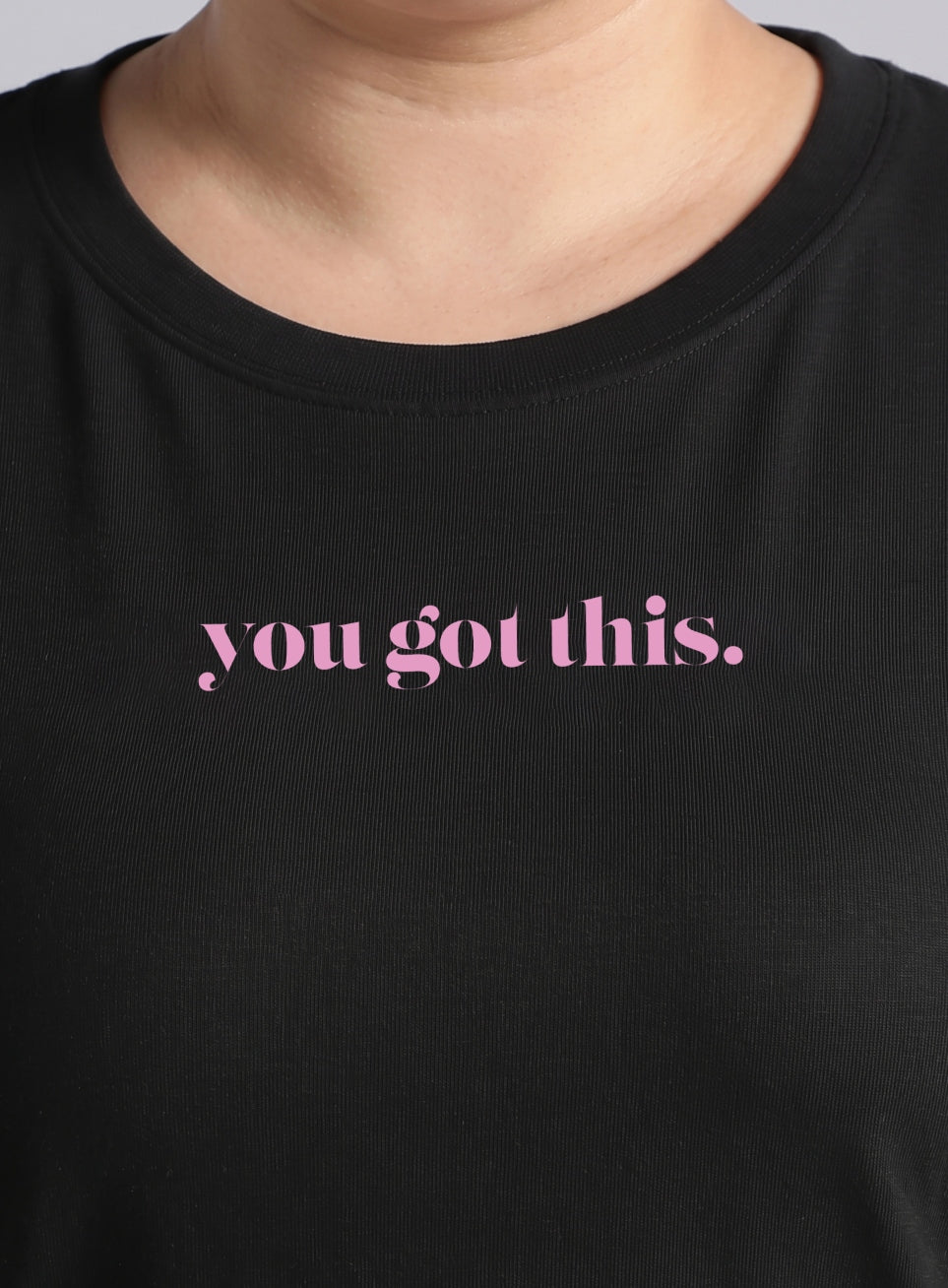 Women's Black Fullsleeve Printed Plus Size T-shirt