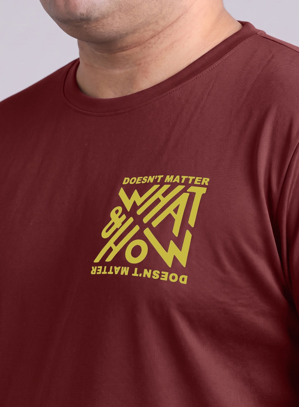Men's Maroon Cult Graphic Full Sleeve Plus Size T-shirt