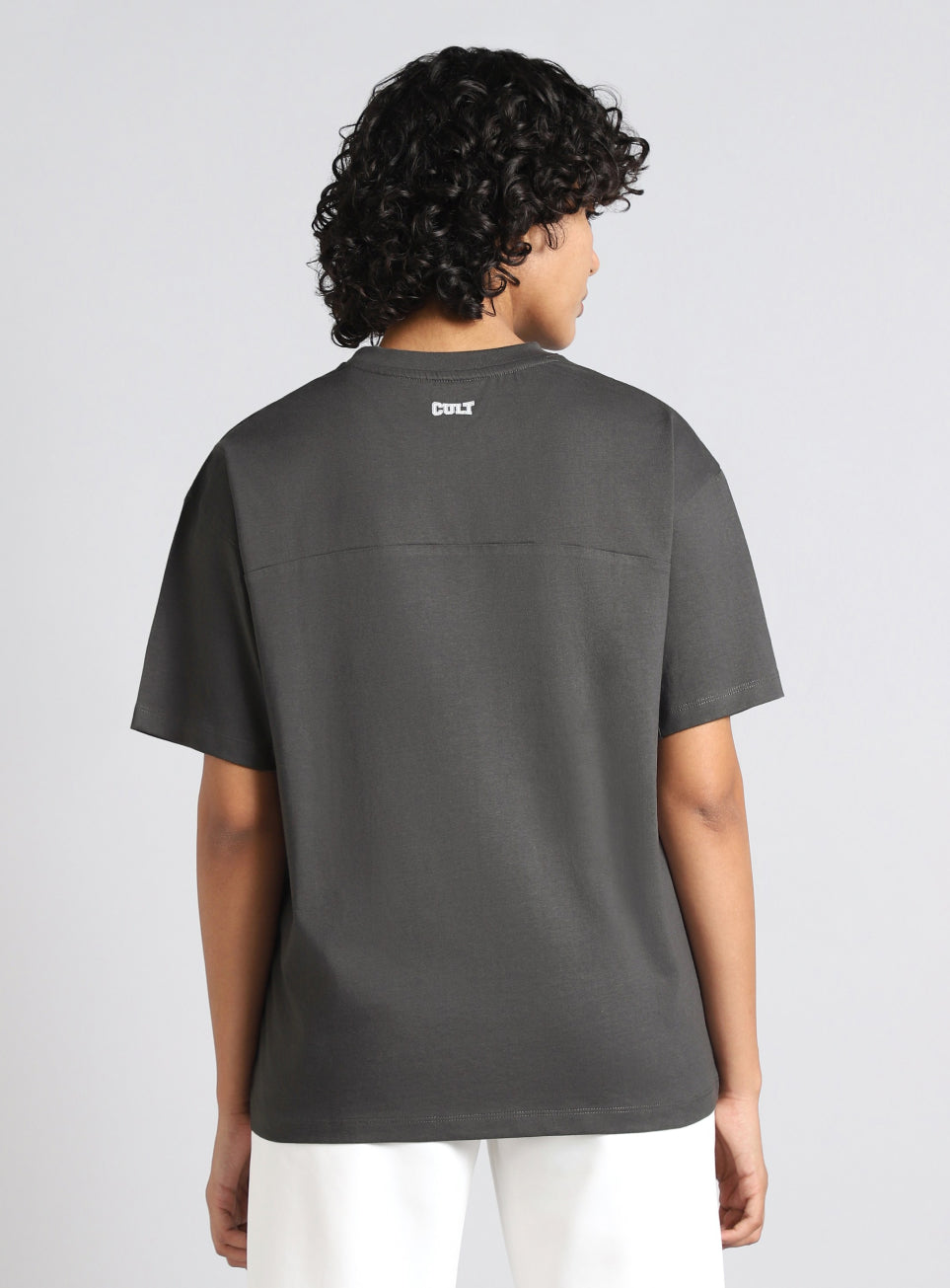 Women's Grey Fight Mode Combat Training Oversized T-shirt