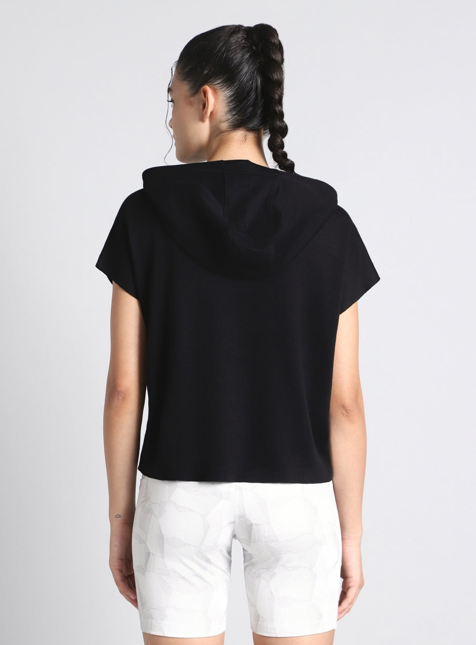 Women's Black Combat Training Hoodie Boxy Fit T-shirt