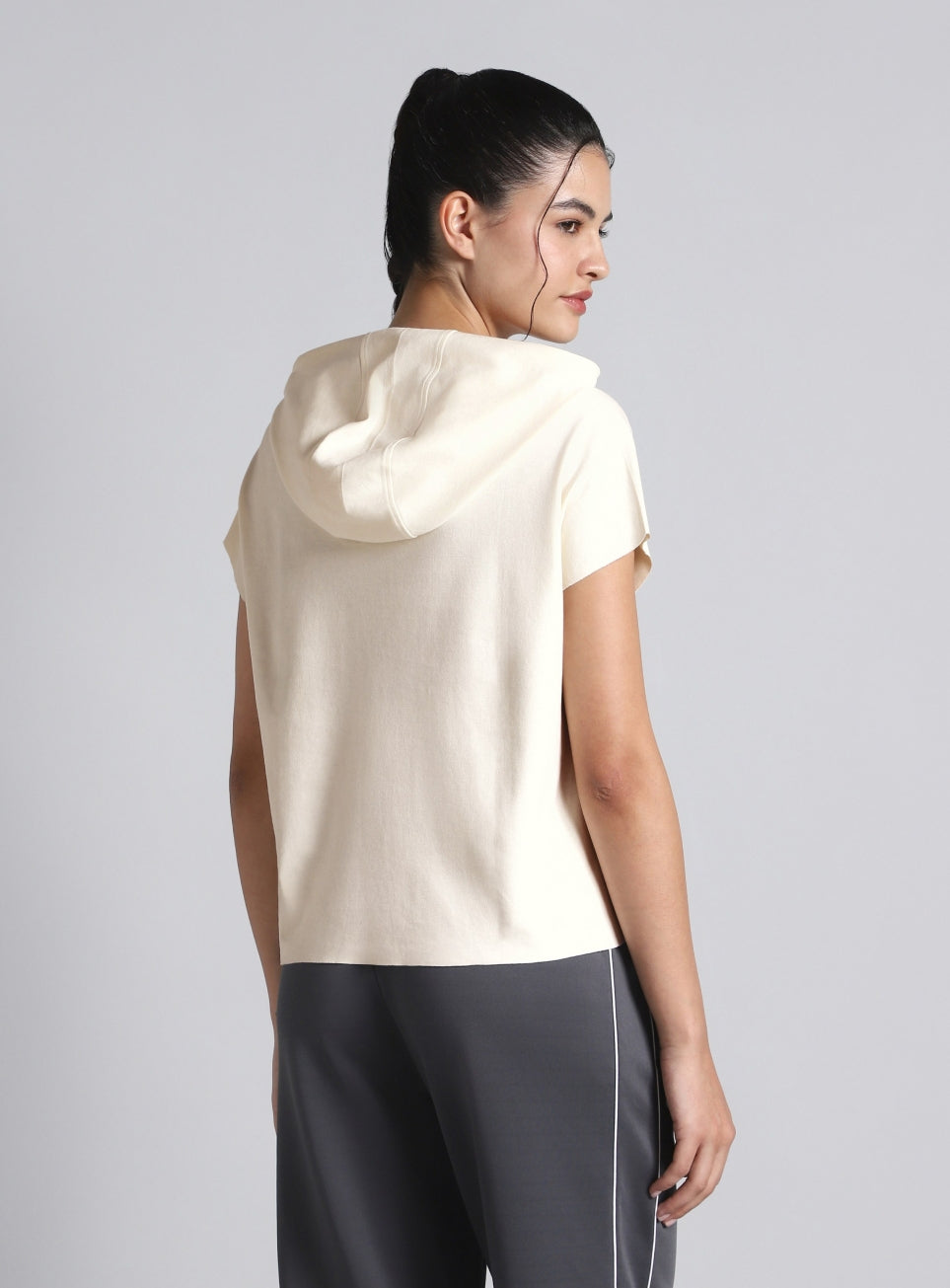 Women's White Combat Training Hoodie Boxy Fit T-shirt