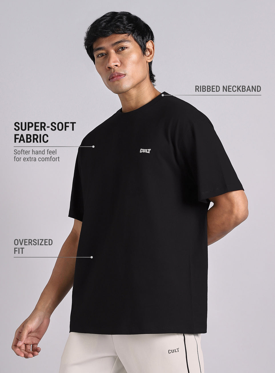 Men's Black Boxing Pro Oversized Fit T-shirt
