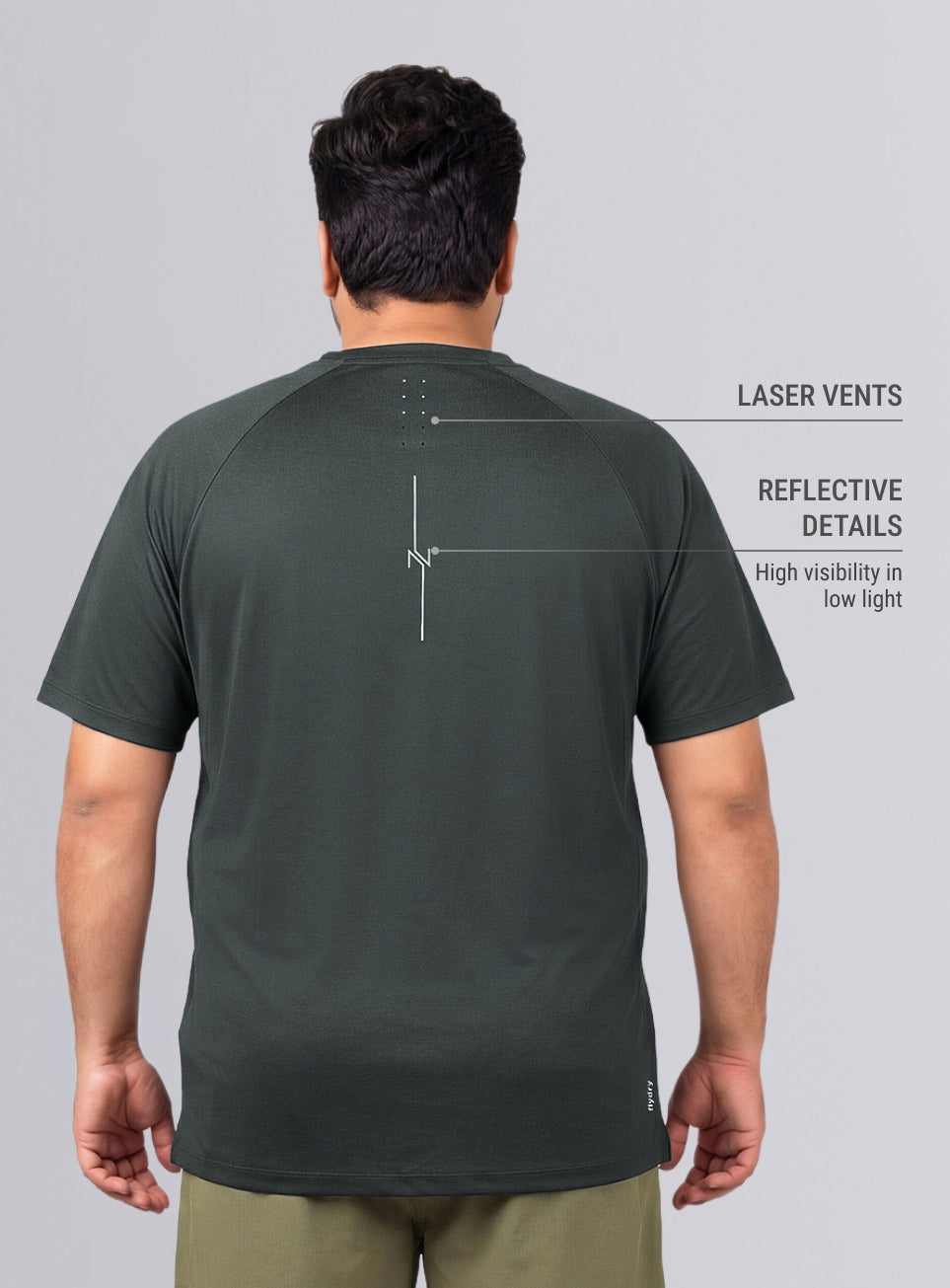 Men's Black Plus Size Pro Run Athlete T-shirt