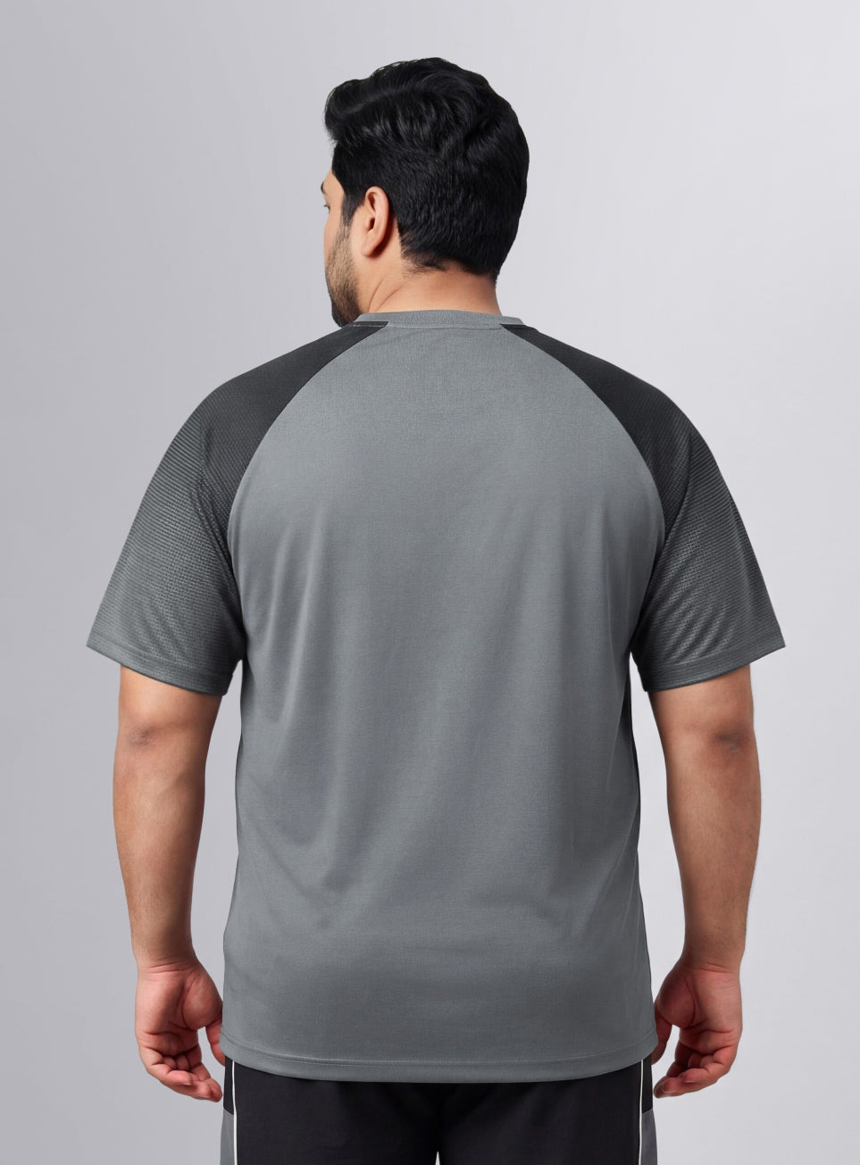 Men's Grey Power Pop Training Plus Size T-Shirt